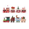 MVNISE 2pcs Christmas Wooden Train Ornament, Mini Painted Train Decoration Kids Gift Toys, Xmas Table Top Adornment for Christmas Party Kindergarten