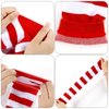 BigOtters Striped High Knee Socks, Including Red and White Socks Long Arm Warmer Gloves Crazy Outfits for Kids Girls Birthday Party Supplies Classroom Decor