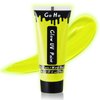 Go Ho Neon Yellow Body Paint Washable(2.37oz,70ml),under UV Blacklight Neon Face Paint,Water Based Neon Fluorescent Yellow Face Paint for Adults Children SFX Cosplay Costumes Halloween Makeup