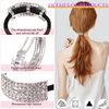 4 Pieces Rhinestone Barrette Glitter Hair Tie Metal Spring Hair Clip Crystal Ponytail Holder Headband Women Wedding Hair Accessories Birthday Mother's Day Gift for Women
