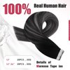 Moresoo Tape in Hair Extensions Balayage Tape in Human Hair Extensions Off Black to Silver Mix Black Tape in Hair Extensions Remy Human Hair Extensions tape in 24inch #1B/Silver/1B 20pcs 50g