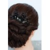 FXmimior Bridal Hair Accessories Black Hair Comb Gothic Wedding Hair Accessory Black Headpiece Evening Hair Adornment Prom Beaded Bridesmaid gift