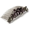 Medium Decorative Hair Comb Rhinestone Crystal Frosted Flowers Bridal Hair Comb, Black
