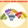 JOYIN 24 Mini Wooden Fiesta Maracas 6 Designs Noisemaker for Mexican Fiesta, Cinco De Mayo Party Favors, Musical Fun, Birthday Parties, Luau Party, Carnivals, Taco Tuesday Event