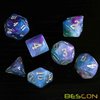 Bescon Magical Stone Dice Set Series, 7pcs Polyhedral RPG Dice Set Dragon Eyes, Polybag Packing