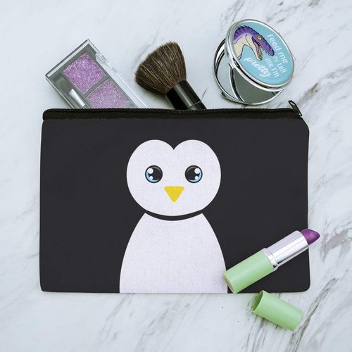GRAPHICS & MORE Cute Penguin Black and White Makeup Cosmetic Bag Organizer Pouch
