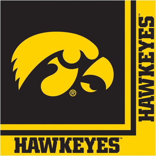 Creative Converting University of Iowa Lunch Paper Napkins-20 pcs, Black/Gold (669900)