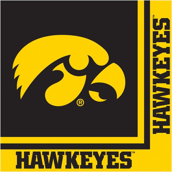 Creative Converting University of Iowa Lunch Paper Napkins-20 pcs, Black/Gold (669900)