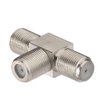 wlaniot F Type Splitter 3 Way F-Type Female to 2 Female Coaxial Connector Adapter T-Shape for TV Video VCR Antenna TV Cable Satellite Tuner Antenna 2pcs