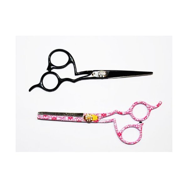 5.5" Professional Barber Razor Edge Titanium Coated Hair Cutting and Texturizing Shears Scissors Set+case