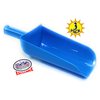 Matty's Toy Stop 9" Kids Short Handle Sand Scoop Plastic Shovels for Sand & Beach (Yellow, Blue & Green) Gift Set Bundle - 3 Pack