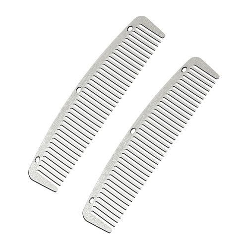 Dolmifapro 2 Pcs Metal Pocket Combs, Small Comb for Men Women, Mustache Beard Comb for Men, Stain...