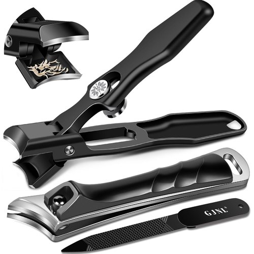Slanted Nail Clippers for Men, Stocking Stuffers Christmas Gifts for Men Women, Sharp Ingrown Toenail Clippers with Slanted Curved Blade, Wide Opening Anti Splash German Nail Clippers Fingernail