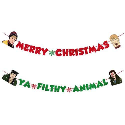 Home Alone Merchandise Decorations, Merry Christmas Ya Filthy Animal Party Banner, Funny Christmas Party Decor Supplies, Ugly Christmas Sweater Party Decorations, Home Alone Wall Decor Gifts