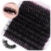 wiwoseo Fluffy Long Lash Clusters Eyelash Clusters Fluffy Cluster Eyelash Extensions 200D Thick Volume Lashes Clusters 16-24MM Super Long Individual Lashes Fluffy Mink Eyelashes Cluster Lashes