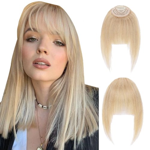 Hairro Clip In Bangs Hair Extensions French Bangs Human Hair Clip On Bang With Temple Front Fring...