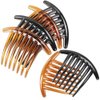 24 PCS 7 Tooth French Twist Comb Plastic Hair Clip Hair Side Combs Hair Accessory for Women Girls (Black and Brown)