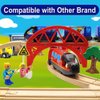 HYPERLIVING Battery Operated Wooden Train Track Set Toy High Speed for Toddlers 3 4 5 Years Old Boys Kids Magnetic Couplings City Vehicle with Figures