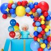 JOYYPOP Carnival Balloon Arch Kit with 123pcs Red Blue Yellow Rainbow Latex Confetti Balloons for Birthday Party Decorations
