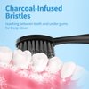 Replacement Toothbrush Heads for Burst Sonic Toothbrush with Dust Cover Caps, Soft Charcoal Bristles for Deep Clean, Black, Pack of 5