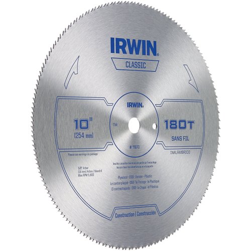 IRWIN 10-Inch Miter Saw Blade, Classic Series, Steel Table (11870)