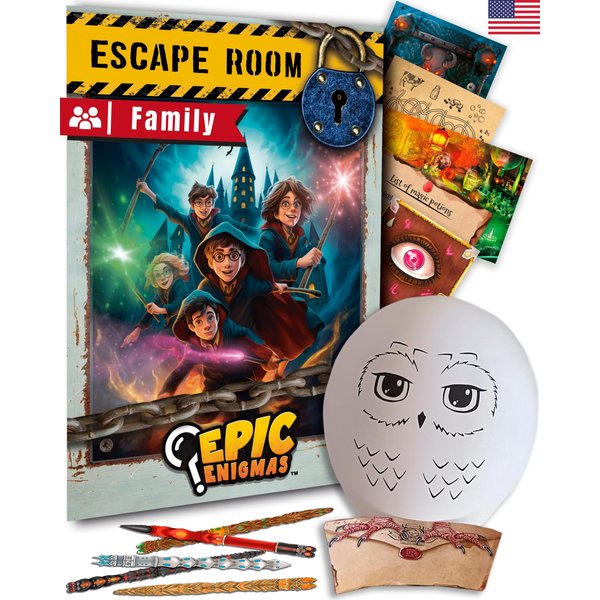EPIC ENIGMAS | Harry Magic Escape Room | Ages 5 to 12 | 5 Thrilling Enigmatic Rooms | Family Board Game Kids | 1-5 Players