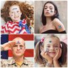 50 Pcs 4th of July Decorations Temporary Tattoos, 12 Sheets Patriotic, Memorial Day, Independence Day, Labor Day Decorations, USA Party Supplies, American Flag Red White & Blue Design