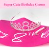 CAVETEE Silver 8th Birthday Sash and Crown for Girls 8th Birthday Tiara and Sash Set Silver Happy Birthday Decorations for 8th Birthday Gifts