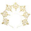 Uonlytech Angel Bridal Gold Halo Headband, Angel Halo Headband Crown Retro Goddess Halo Hair Band Wedding Headpiece for Women Girls Bridal