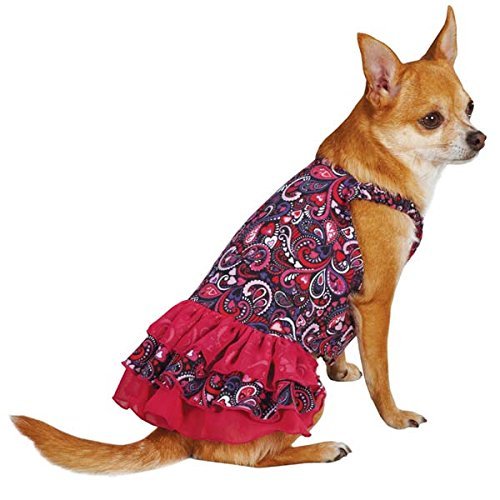 East Side Collection Polyester/Cotton Retro Paisley Dog Dress, X-Small, Pink