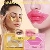 Flanoid 30 Pairs Lip Masks & Under Eye Patches,Cherry Lip Mask Used for Moisturize and Prevent Chapped Lips,24K Gold Eye Mask for Puffy Eyes and Dark Circles Treatment,Cherry Collagen Mask Set