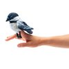Folkmanis Mini Chickadee Finger Puppet, White; Black;gray