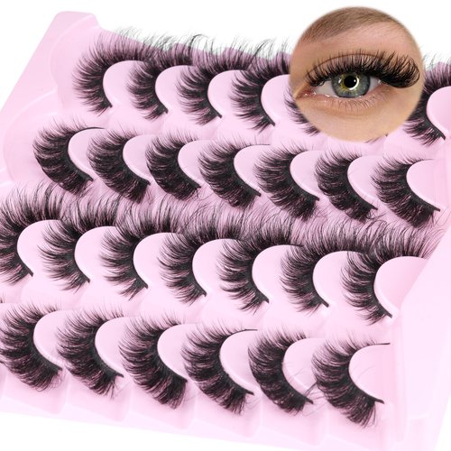Fox Eye Lashes Fluffy Mink Lashes Wispy 14 Pairs Cat Eye Lashes Strip False Eyelashes Natural Fake Eyelashes Pack by TNFVLONEINS