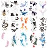 Oottati 15 Sheets Glow in Dark Night Fluorescence Luminous Temporary Tattoo Stickers, Snake Panda Jellyfish Border Collie Dog Whale Goldfish Shark Feather Cat Deer