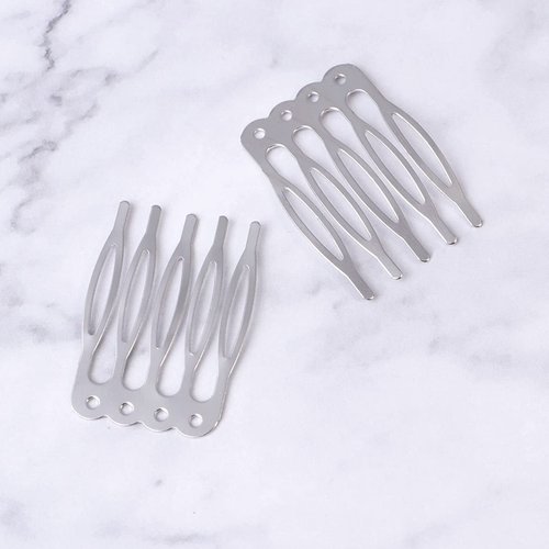 50pcs French Combs French Hair Side Combs Gold Decor Hair Comb Headpiece Flowers Hair Comb Pin Hair Accessories for Women Bobby Pin Hair Clips Headdress Comb Metal Wire