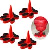 HOMDSG Dog Toy Holder Stopper Compatible with Classic Sizes X-S to XX-L, Only Plastic Paw Plug Included, Red, 4 Pack