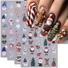 Christmas Nail Stickers for Nail Art, Santa Claus Tree Christmas Nail Art Stickers 4PCS 5D Embossed Snowflake Gingerbread Man Penguin Cake Xmas Nail Decals Manicure Supplies for Nail Art Decorations ﻿
