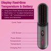 Zorpupoa Cordless Hair Straightener Brush, Portable Rechargeable Straightening Brush, Negative Ionic Hot Comb Straightener with 12 Temp Settings, Auto-Off, Led Display for Women (Grey)