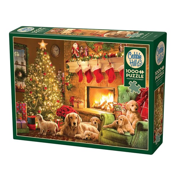 Cobble Hill 1000 Piece Puzzle - Cozy Fireplace - Sample Poster Included
