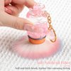 heemeei Nail Dust Brush for Acrylic Nails, Nail Art Dust Powder Remover Brush with Sequins and Liquid Dandle, Soft Kabuki Nail Art Dust Clean Pink White Hair for Makeup Manicure
