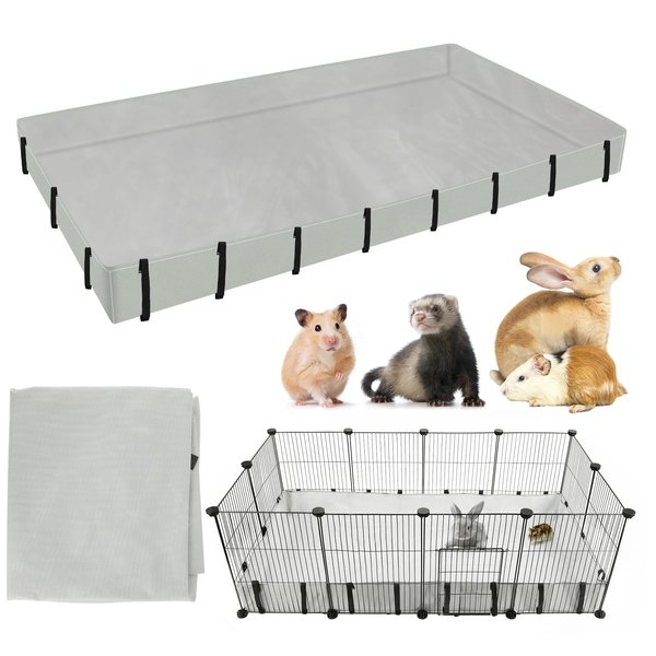 Lonepetu Waterproof Guinea Pig Cage Tarp Bottom for C & C Grids Habitat, 56“*27” Washable Guinea Pig Cage Liner Base for Rabbits Hamsters Hedgehogs Ferrets Small Pets (No Cage)