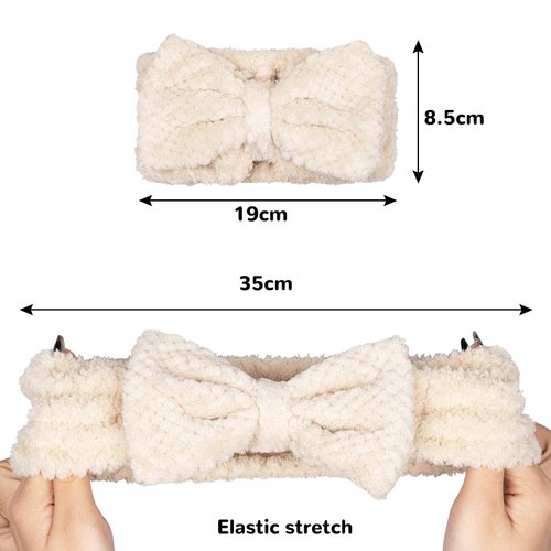 Whaline 6 Pack Spa Headband Pelerine Design Bowknot Headband Elastic Yoga Makeup Headband Soft Fluffy Bowtie Hair Band Head Wrap for Washing Face Shower Sports Beauty Skincare Women Girls