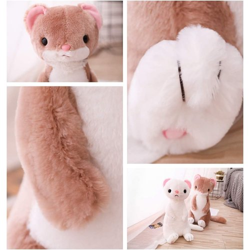 ROSIHA Ferrets Plush Toys, Kawaii Stuffed Animal Doll Pillow 20 '' Birthday Christmas Fiesta Gift (Brown)