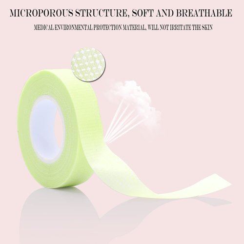 6 Rolls Eyelash Tape, Adhesive Fabric Eyelash Extension Tape, Breathable Micropore Fabric Tape for Eyelash Extension Supplies,9 m/10 Yard Each Roll (Green)