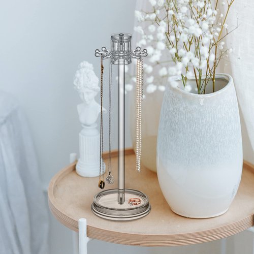 Amazing Abby - Temptation - Necklace Holder Stand with Spinning Hook Design, Jewelry Organizer Stand, Bracelet Tree Display, Perfect Storage Solution for Necklaces, Bracelets, Rings, and More