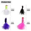 Marabou Jigs Fishing Lure Kit - 20pcs Fishing Jigs Heads Feather Hair Jig for Perch Panfish Bass Pike Walleye Trout