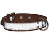 Genuine Leather Reflective Dog Collar 20" Long 1" Wide Red Fits 14"-17.5" Neck