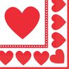 Amscan Sweet Love Valentine's Day Party Luncheon Napkins Tableware (16 Pack), 6.5" x 6.5", Red/White