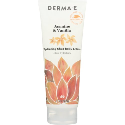 Derma E Jasmine And Vanilla Scent Hydrating Shea Body Lotion, Dermatologist Tested, 8 Ounce (Pack Of 1)