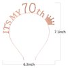 70th Birthday Gifts for Women, 70th Rose Gold Birthday Tiara and Sash, Happy 70th Birthday Party Supplies